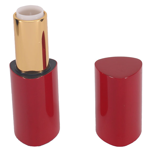 What is the relationship between the lipstick tube and the material body?
